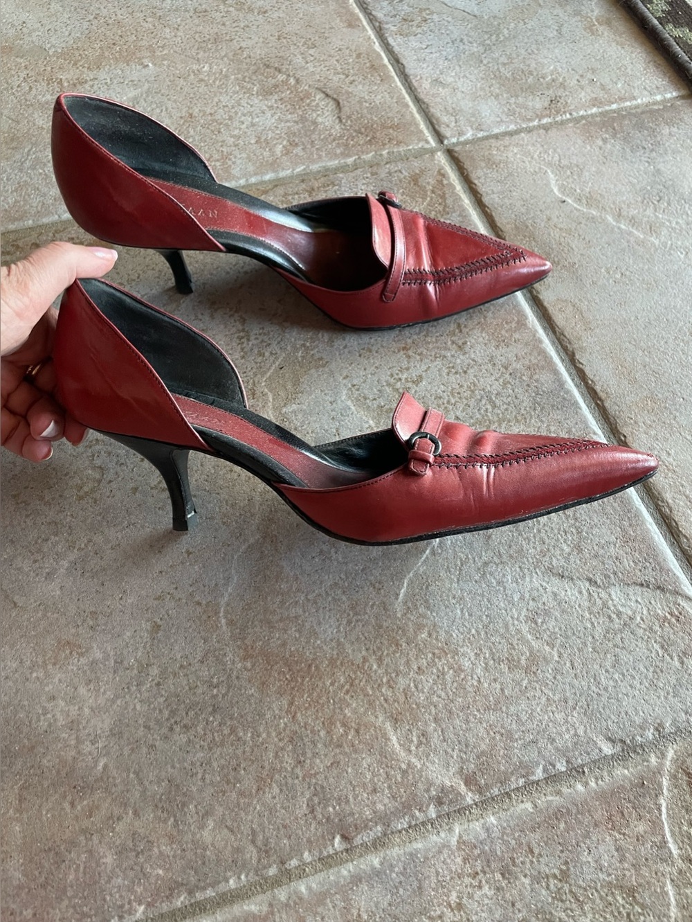Vintage Cole Haan two piece pump, red